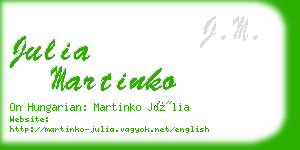 julia martinko business card